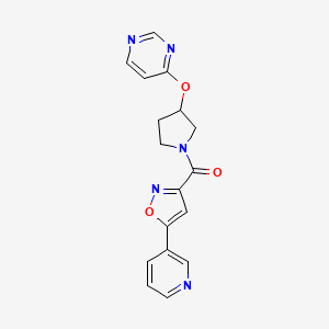 (5-(Pyridin-3-yl)isoxazol-3-yl)(3-(pyrimidin-4-yloxy)pyrrolidin-1-yl)methanone - 2034572-09-1