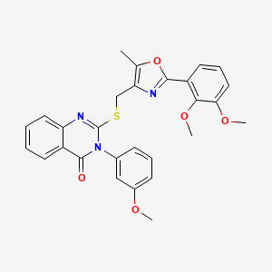 2-({[2-(2,3-dimethoxyphenyl)-5-methyl-1,3-oxazol-4-yl]methyl}sulfanyl)-3-(3-methoxyphenyl)-3,4-dihydroquinazolin-4-one - 1114646-90-0
