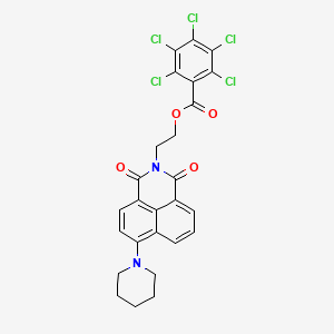 2-(1,3-dioxo-6-(piperidin-1-yl)-1H-benzo[de]isoquinolin-2(3H)-yl)ethyl 2,3,4,5,6-pentachlorobenzoate - 326017-85-0