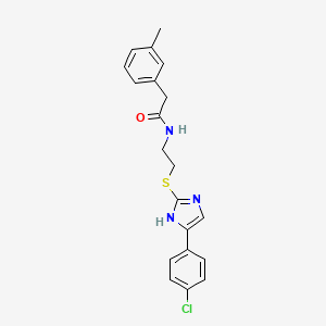 N-(2-((5-(4-chlorophenyl)-1H-imidazol-2-yl)thio)ethyl)-2-(m-tolyl)acetamide - 897457-35-1