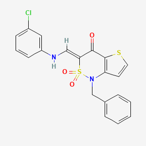 (3Z)-1-benzyl-3-{[(3-chlorophenyl)amino]methylidene}-1H,3H,4H-2lambda6-thieno[3,2-c][1,2]thiazine-2,2,4-trione - 894669-14-8