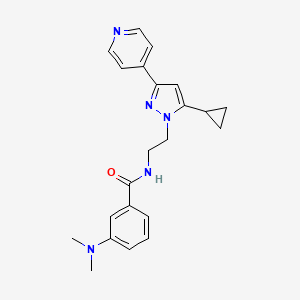 N-(2-(5-cyclopropyl-3-(pyridin-4-yl)-1H-pyrazol-1-yl)ethyl)-3-(dimethylamino)benzamide - 1797673-20-1