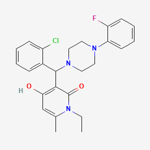 3-((2-chlorophenyl)(4-(2-fluorophenyl)piperazin-1-yl)methyl)-1-ethyl-4-hydroxy-6-methylpyridin-2(1H)-one - 897734-37-1
