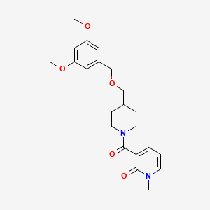 3-(4-(((3,5-dimethoxybenzyl)oxy)methyl)piperidine-1-carbonyl)-1-methylpyridin-2(1H)-one - 1788666-41-0
