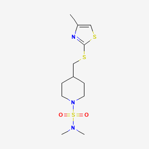 N,N-dimethyl-4-(((4-methylthiazol-2-yl)thio)methyl)piperidine-1-sulfonamide - 1428356-76-6