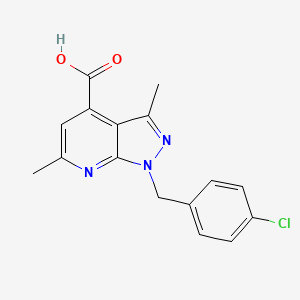 1-(4-chlorobenzyl)-3,6-dimethyl-1H-pyrazolo[3,4-b]pyridine-4-carboxylic acid - 937597-74-5