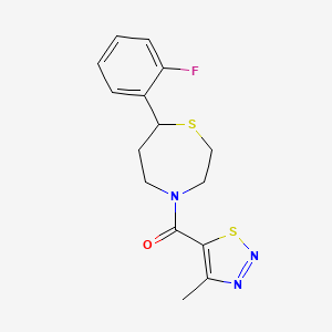 (7-(2-Fluorophenyl)-1,4-thiazepan-4-yl)(4-methyl-1,2,3-thiadiazol-5-yl)methanone - 1706091-88-4
