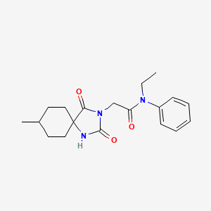 N-ethyl-2-(8-methyl-2,4-dioxo-1,3-diazaspiro[4.5]dec-3-yl)-N-phenylacetamide - 561021-40-7