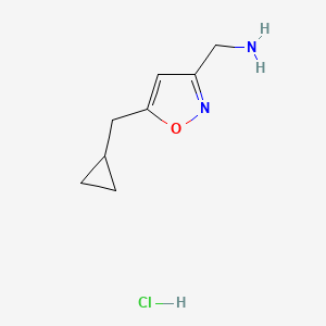 [5-(cyclopropylmethyl)-1,2-oxazol-3-yl]methanamine hydrochloride - 2344680-47-1