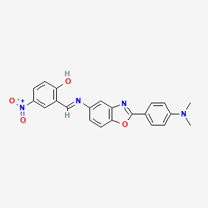 2-([2-(4-Dimethylamino-phenyl)-benzooxazol-5-yl-imino]-methyl)-4-nitro-phenol - 331445-27-3