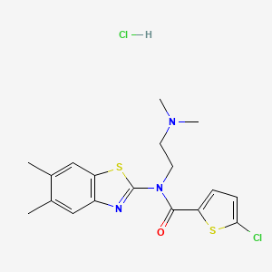 5-chloro-N-(2-(dimethylamino)ethyl)-N-(5,6-dimethylbenzo[d]thiazol-2-yl)thiophene-2-carboxamide hydrochloride - 1215523-01-5