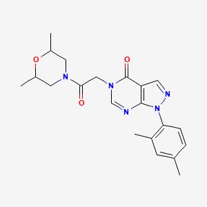 5-(2-(2,6-dimethylmorpholino)-2-oxoethyl)-1-(2,4-dimethylphenyl)-1H-pyrazolo[3,4-d]pyrimidin-4(5H)-one - 895004-59-8