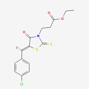 ethyl 3-[(5Z)-5-[(4-chlorophenyl)methylidene]-4-oxo-2-sulfanylidene-1,3-thiazolidin-3-yl]propanoate - 303027-76-1