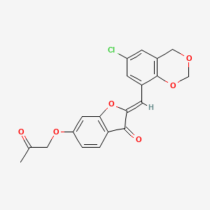 (Z)-2-((6-chloro-4H-benzo[d][1,3]dioxin-8-yl)methylene)-6-(2-oxopropoxy)benzofuran-3(2H)-one - 929380-28-9
