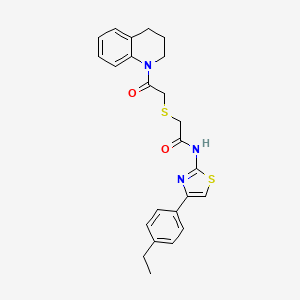 2-((2-(3,4-dihydroquinolin-1(2H)-yl)-2-oxoethyl)thio)-N-(4-(4-ethylphenyl)thiazol-2-yl)acetamide - 681222-51-5