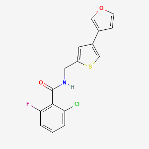 2-chloro-6-fluoro-N-{[4-(furan-3-yl)thiophen-2-yl]methyl}benzamide - 2380070-05-1
