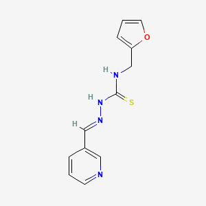 N1-(2-Furylmethyl)-2-(3-pyridylmethylidene)hydrazine-1-carbothioamide - 283155-60-2