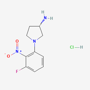 (S)-1-(3-Fluoro-2-nitrophenyl)pyrrolidin-3-amine hydrochloride - 1233859-98-7