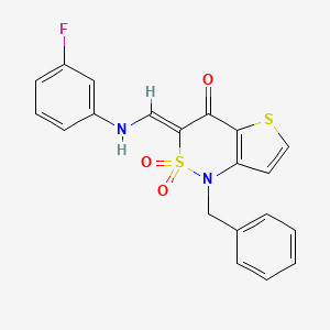 (3Z)-1-benzyl-3-{[(3-fluorophenyl)amino]methylidene}-1H,3H,4H-2lambda6-thieno[3,2-c][1,2]thiazine-2,2,4-trione - 894669-35-3