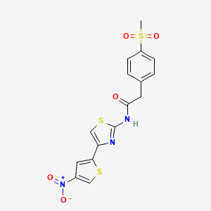 2-(4-(methylsulfonyl)phenyl)-N-(4-(4-nitrothiophen-2-yl)thiazol-2-yl)acetamide - 941883-60-9