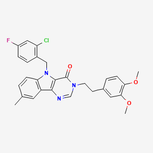 5-(2-chloro-4-fluorobenzyl)-3-(3,4-dimethoxyphenethyl)-8-methyl-3H-pyrimido[5,4-b]indol-4(5H)-one - 1189470-79-8