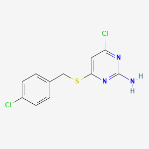4-Chloro-6-{[(4-chlorophenyl)methyl]sulfanyl}pyrimidin-2-amine - 874606-46-9