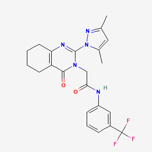 2-(2-(3,5-dimethyl-1H-pyrazol-1-yl)-4-oxo-5,6,7,8-tetrahydroquinazolin-3(4H)-yl)-N-(3-(trifluoromethyl)phenyl)acetamide - 1007278-52-5