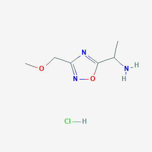 1-[3-(Methoxymethyl)-1,2,4-oxadiazol-5-yl]ethanamine;hydrochloride - 2411245-72-0