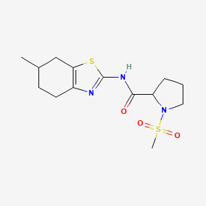 1-methanesulfonyl-N-(6-methyl-4,5,6,7-tetrahydro-1,3-benzothiazol-2-yl)pyrrolidine-2-carboxamide - 1219265-96-9