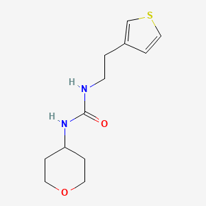 1-(tetrahydro-2H-pyran-4-yl)-3-(2-(thiophen-3-yl)ethyl)urea - 2034340-99-1
