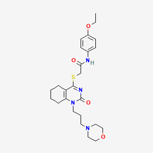 N-(4-ethoxyphenyl)-2-((1-(3-morpholinopropyl)-2-oxo-1,2,5,6,7,8-hexahydroquinazolin-4-yl)thio)acetamide - 899950-59-5
