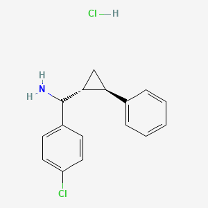 (4-Chlorophenyl)-[(1R,2R)-2-phenylcyclopropyl]methanamine;hydrochloride - 2230795-64-7