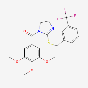 (2-((3-(trifluoromethyl)benzyl)thio)-4,5-dihydro-1H-imidazol-1-yl)(3,4,5-trimethoxyphenyl)methanone - 851805-68-0