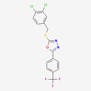 2-[(3,4-Dichlorobenzyl)sulfanyl]-5-[4-(trifluoromethyl)phenyl]-1,3,4-oxadiazole - 477857-09-3