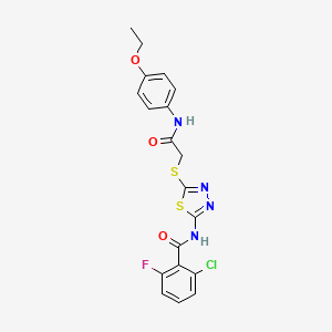 2-chloro-N-(5-((2-((4-ethoxyphenyl)amino)-2-oxoethyl)thio)-1,3,4-thiadiazol-2-yl)-6-fluorobenzamide - 389072-98-4