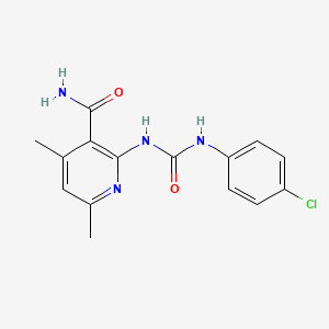 2-{[(4-Chloroanilino)carbonyl]amino}-4,6-dimethylnicotinamide - 338975-94-3