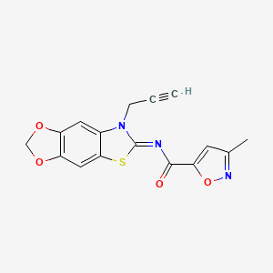 3-methyl-N-(7-prop-2-ynyl-[1,3]dioxolo[4,5-f][1,3]benzothiazol-6-ylidene)-1,2-oxazole-5-carboxamide - 946206-23-1