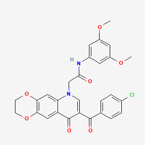 2-[8-(4-chlorobenzoyl)-9-oxo-2H,3H,6H,9H-[1,4]dioxino[2,3-g]quinolin-6-yl]-N-(3,5-dimethoxyphenyl)acetamide - 866342-00-9