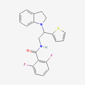 2,6-difluoro-N-(2-(indolin-1-yl)-2-(thiophen-2-yl)ethyl)benzamide - 898433-44-8