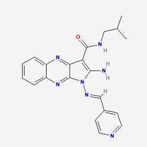 (E)-2-amino-N-isobutyl-1-((pyridin-4-ylmethylene)amino)-1H-pyrrolo[2,3-b]quinoxaline-3-carboxamide - 840457-85-4