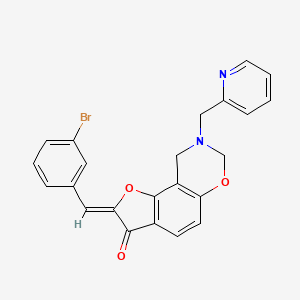 (Z)-2-(3-bromobenzylidene)-8-(pyridin-2-ylmethyl)-8,9-dihydro-2H-benzofuro[7,6-e][1,3]oxazin-3(7H)-one - 929962-03-8