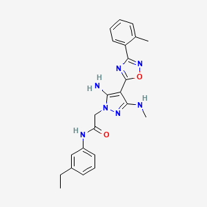 2-(5-amino-3-(methylamino)-4-(3-(o-tolyl)-1,2,4-oxadiazol-5-yl)-1H-pyrazol-1-yl)-N-(3-ethylphenyl)acetamide - 1171199-40-8