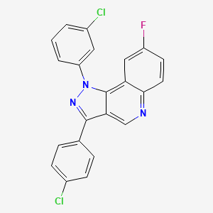 1-(3-chlorophenyl)-3-(4-chlorophenyl)-8-fluoro-1H-pyrazolo[4,3-c]quinoline - 932519-67-0