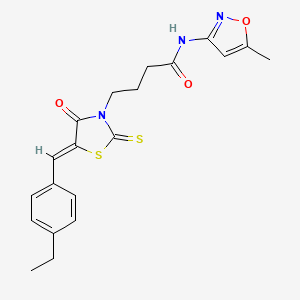 4-[(5Z)-5-[(4-ethylphenyl)methylidene]-4-oxo-2-sulfanylidene-1,3-thiazolidin-3-yl]-N-(5-methyl-1,2-oxazol-3-yl)butanamide - 315243-56-2
