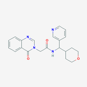 2-(4-oxoquinazolin-3(4H)-yl)-N-(pyridin-3-yl(tetrahydro-2H-pyran-4-yl)methyl)acetamide - 2034247-96-4
