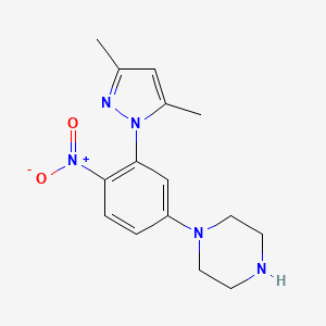 1-[3-(3,5-dimethyl-1H-pyrazol-1-yl)-4-nitrophenyl]piperazine - 380552-33-0