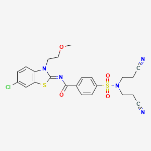 (Z)-4-(N,N-bis(2-cyanoethyl)sulfamoyl)-N-(6-chloro-3-(2-methoxyethyl)benzo[d]thiazol-2(3H)-ylidene)benzamide - 864975-75-7