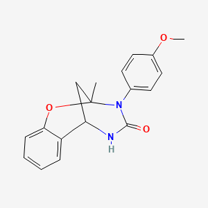 3-(4-methoxyphenyl)-2-methyl-2,3,5,6-tetrahydro-4H-2,6-methano-1,3,5-benzoxadiazocin-4-one - 688342-98-5