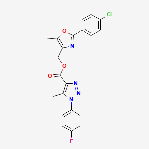 [2-(4-chlorophenyl)-5-methyl-1,3-oxazol-4-yl]methyl 1-(4-fluorophenyl)-5-methyl-1H-1,2,3-triazole-4-carboxylate - 946329-42-6