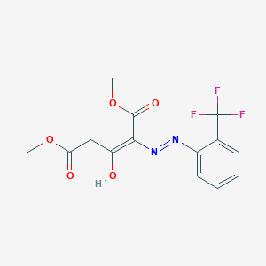 Dimethyl 3-oxo-2-{2-[2-(trifluoromethyl)phenyl]hydrazono}pentanedioate - 121582-46-5
